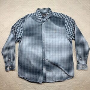 Over Under‎ Featherweight blue check long sleeve dress shirt size XL